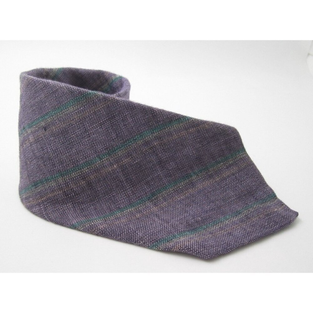 Vintage Men Evan Picone 100% Linen Stripe Neck Tie (NT18)